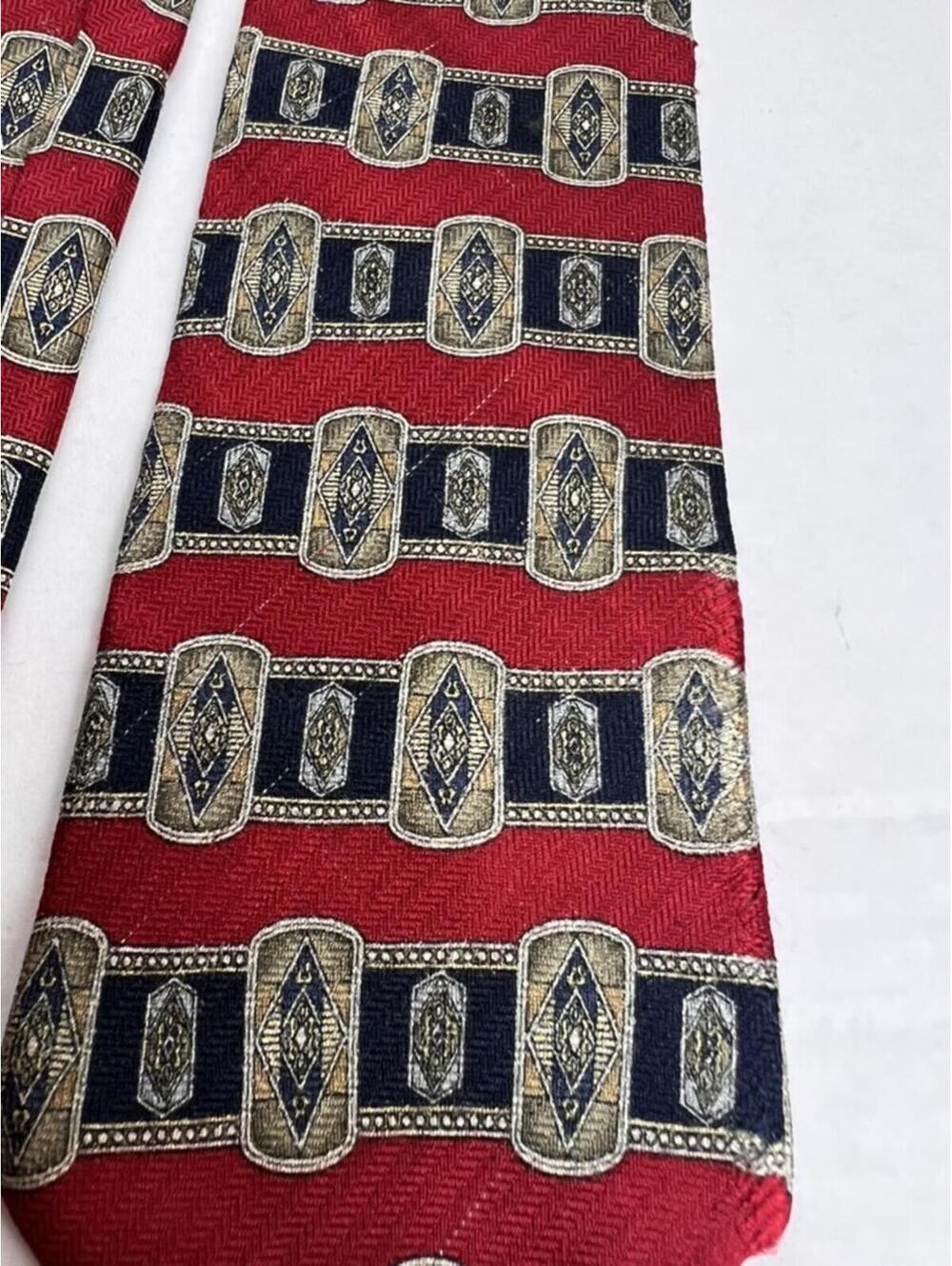 Vintage Men's Phil Roberts New York Handmade 100% Silk Tie, Medallion, USA